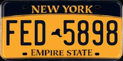 NY license plate FED5898