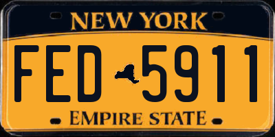 NY license plate FED5911