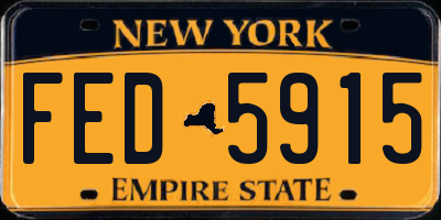 NY license plate FED5915