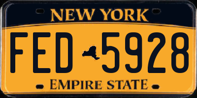NY license plate FED5928