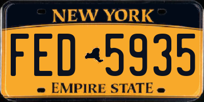 NY license plate FED5935