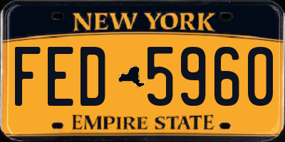 NY license plate FED5960