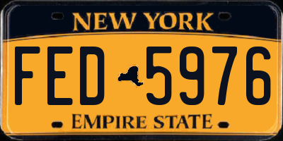 NY license plate FED5976