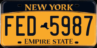 NY license plate FED5987