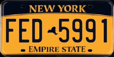 NY license plate FED5991