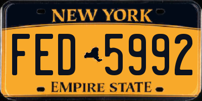 NY license plate FED5992