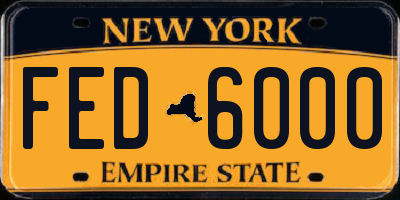 NY license plate FED6000