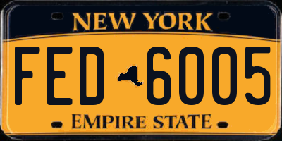 NY license plate FED6005