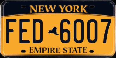 NY license plate FED6007