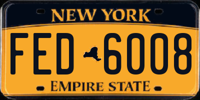 NY license plate FED6008