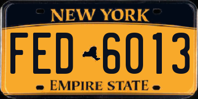 NY license plate FED6013