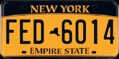 NY license plate FED6014
