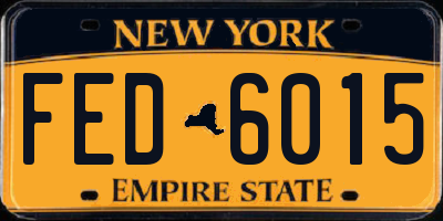NY license plate FED6015
