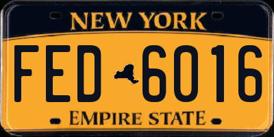 NY license plate FED6016