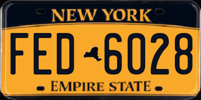 NY license plate FED6028