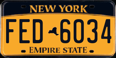 NY license plate FED6034