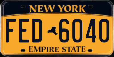 NY license plate FED6040