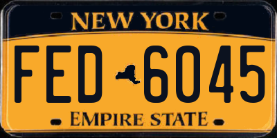 NY license plate FED6045
