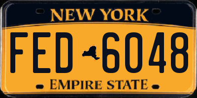 NY license plate FED6048