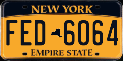 NY license plate FED6064