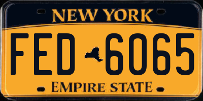 NY license plate FED6065