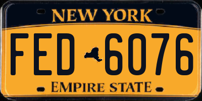 NY license plate FED6076