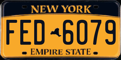 NY license plate FED6079