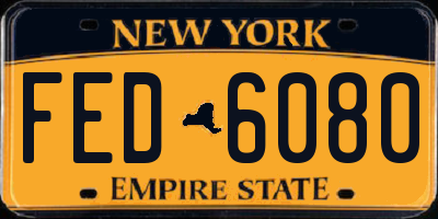 NY license plate FED6080
