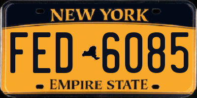 NY license plate FED6085