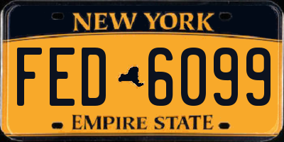 NY license plate FED6099