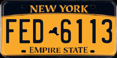 NY license plate FED6113