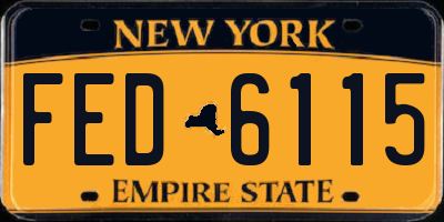 NY license plate FED6115