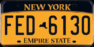 NY license plate FED6130