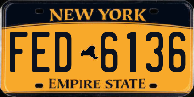 NY license plate FED6136