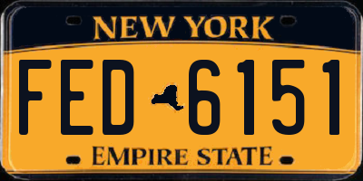 NY license plate FED6151