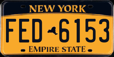 NY license plate FED6153