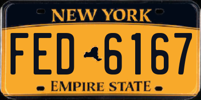 NY license plate FED6167
