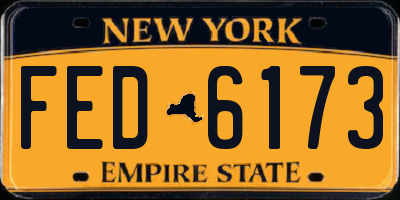 NY license plate FED6173