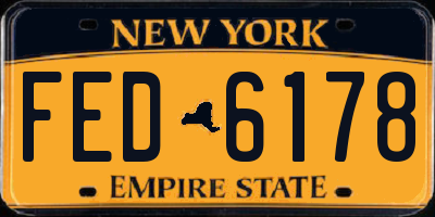 NY license plate FED6178