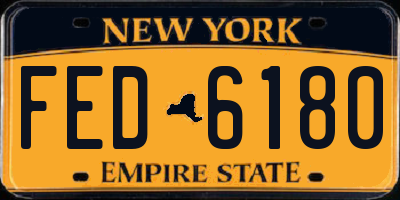 NY license plate FED6180