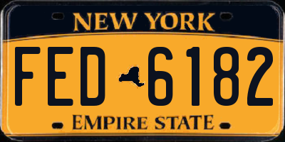 NY license plate FED6182