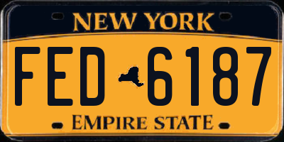 NY license plate FED6187