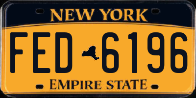 NY license plate FED6196