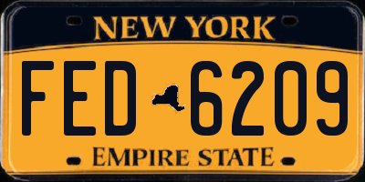 NY license plate FED6209