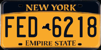 NY license plate FED6218
