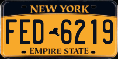 NY license plate FED6219