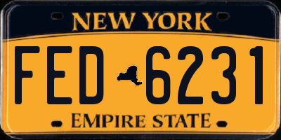 NY license plate FED6231