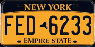 NY license plate FED6233