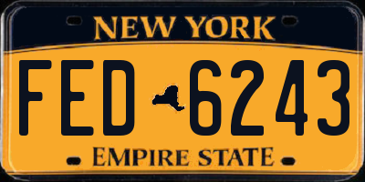 NY license plate FED6243