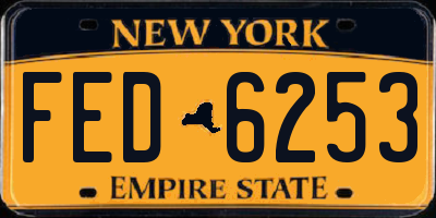 NY license plate FED6253
